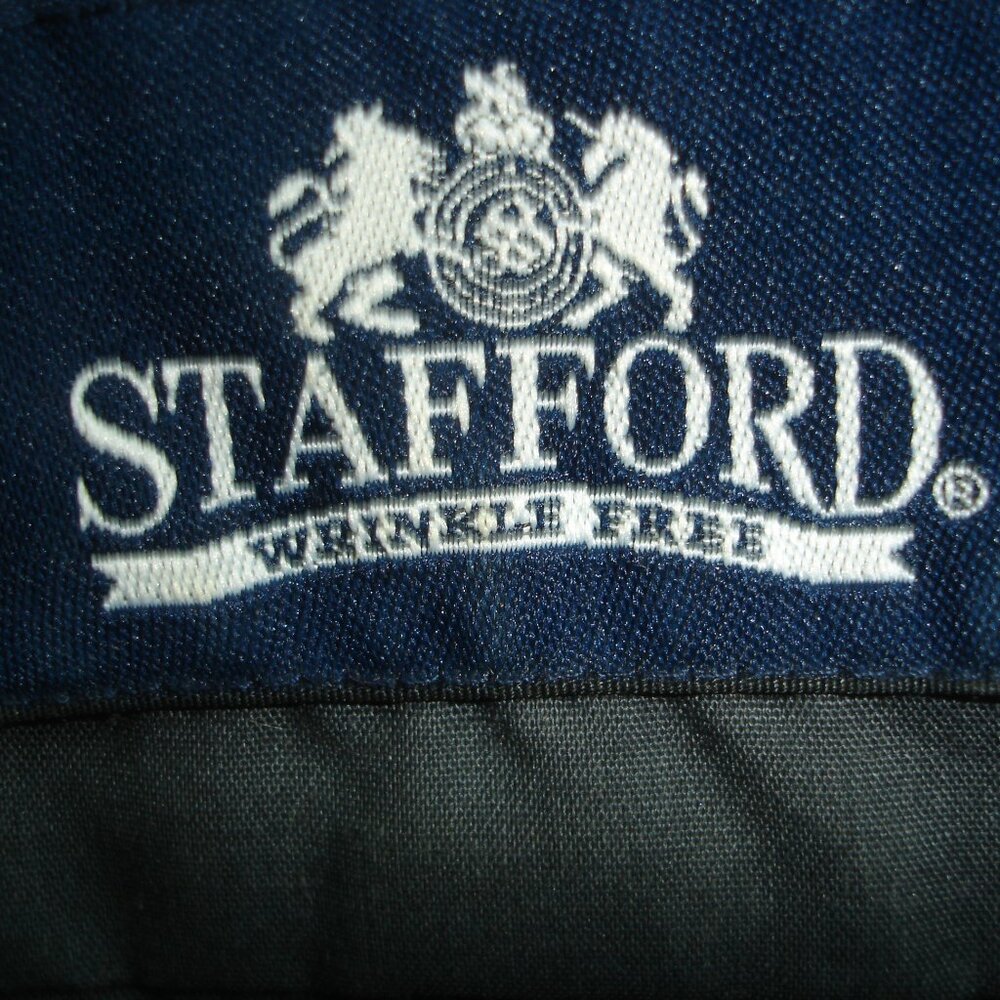 Mens Stafford Wrinkle Free Dress Shirt Gray Size 18 34-3